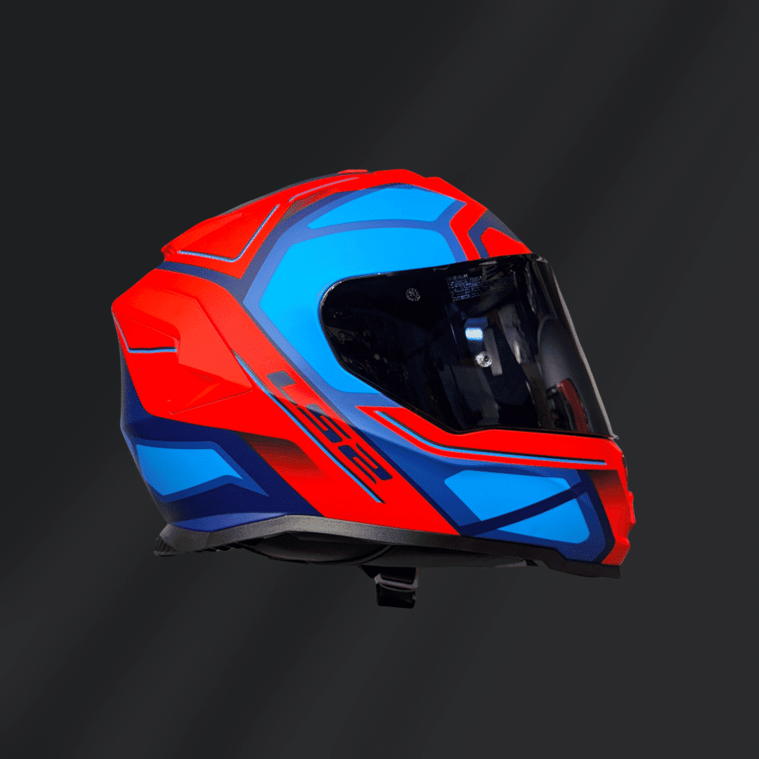 CASCO INTEGRAL LS2 STORM II FASTER AZUL/NARANJA FF800