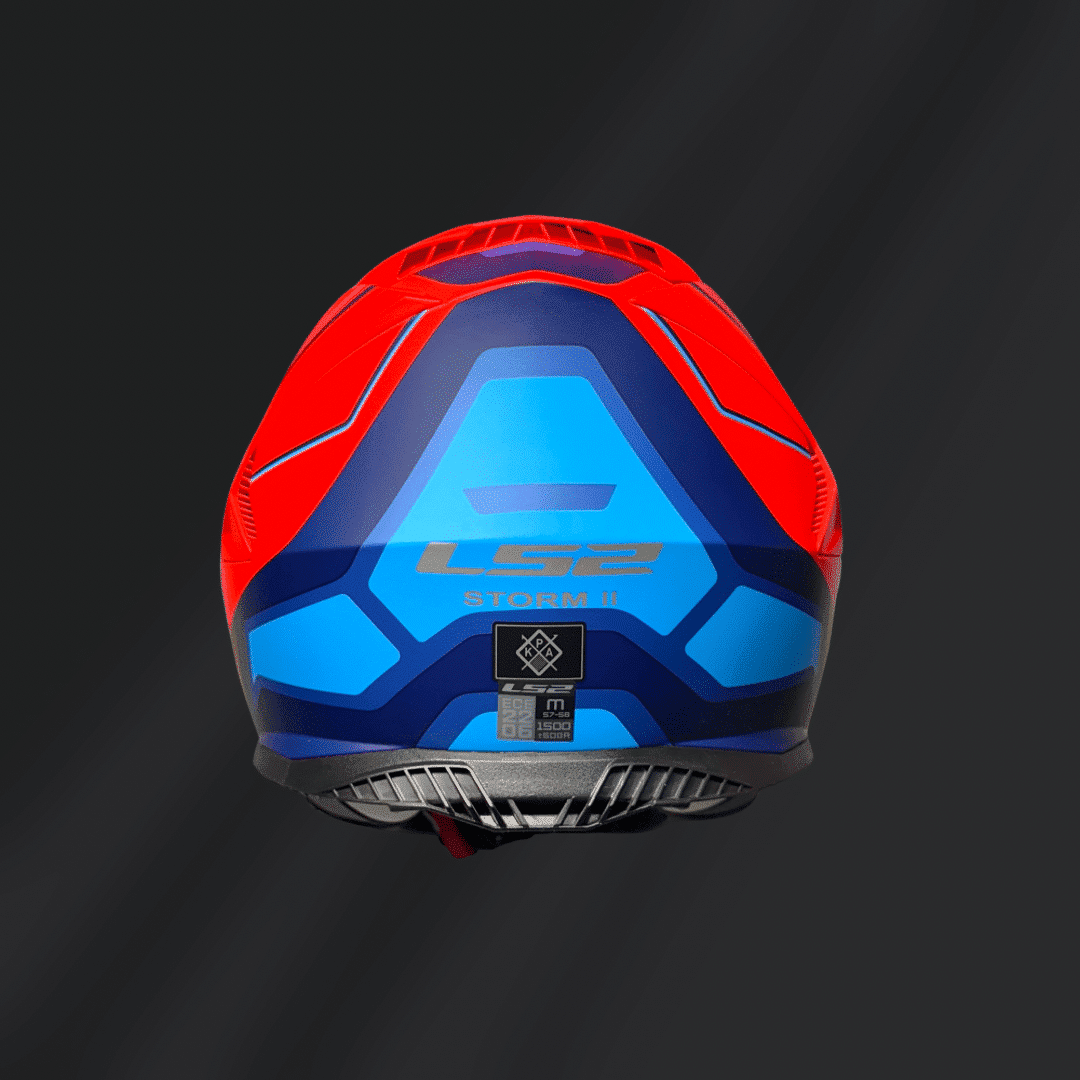 CASCO INTEGRAL LS2 STORM II FASTER AZUL/NARANJA FF800 - Imagen 3
