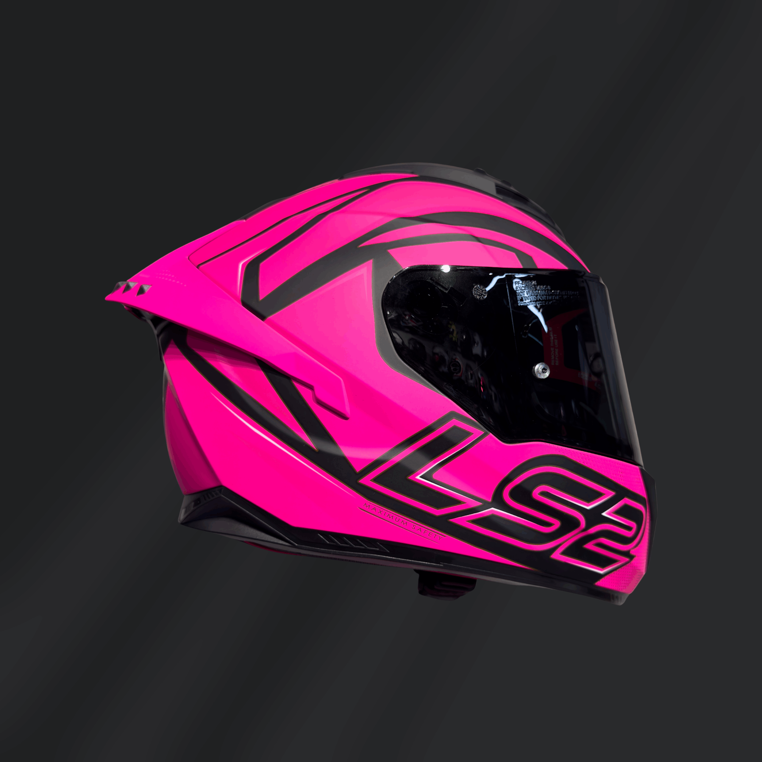 CASCO INTEGRAL LS2 FUSION STINGULAR CON LED E INTERCOM NGO/ROSA